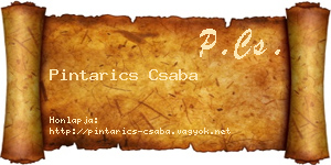 Pintarics Csaba névjegykártya